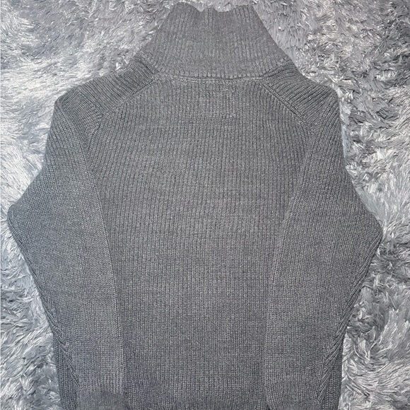 Men’s Gray Shawl Collar Ribbed Sweater Warm Winter Knit Size L - Picture 3 of 3
